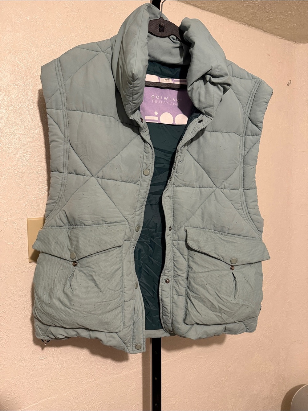 Quilted Sleeveless Puffer Vest in Light Sage - Women's Insulated Layer
